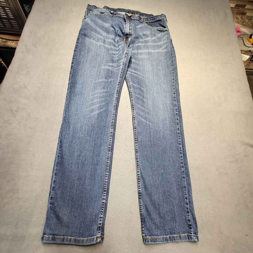 Levis 559 Jeans Mens 36x33 Blue Relaxed‎ Fit Straight Leg Denim Distressed
